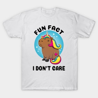 Fun fact I don't care Capybara Unicorn T-Shirt